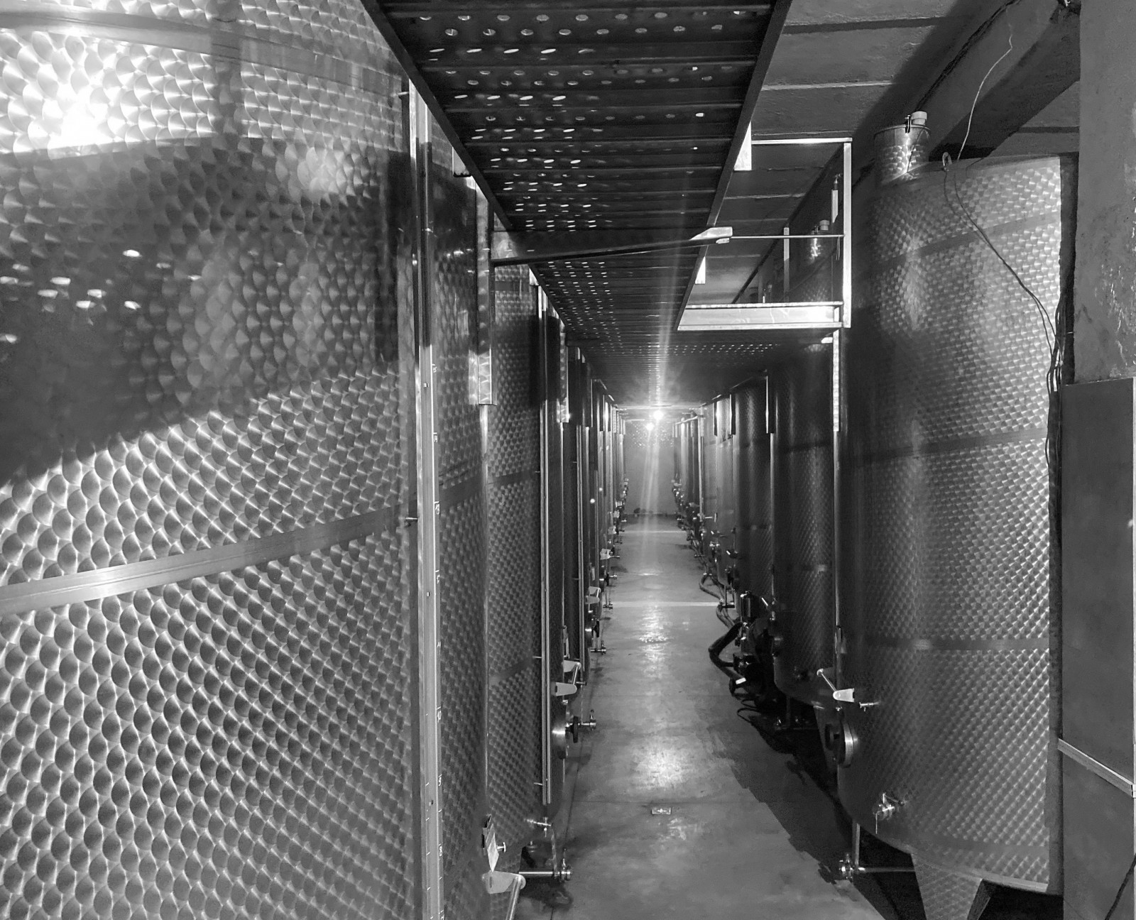 Historic Moldovan wine cellar with oak barrels